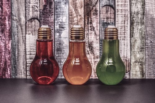 energy drinks  light bulbs  bottles