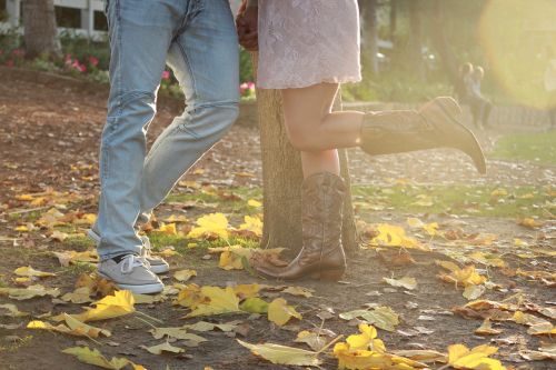 engagement autumn cowboy boots