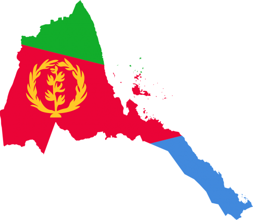 eritrea flag map