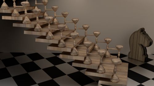 Stairs And Chess Floor