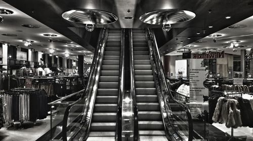 escalator department store chrome