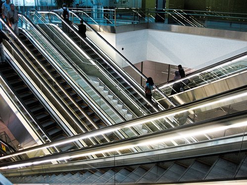 escalator  stairs  railway station