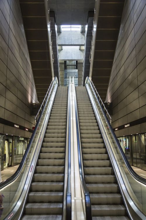 escalator subway stairs