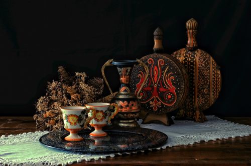 espresso cups tray table