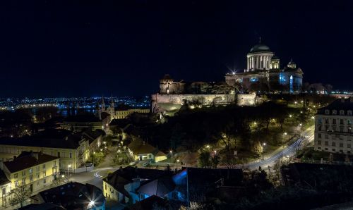 esztergom at night mountain