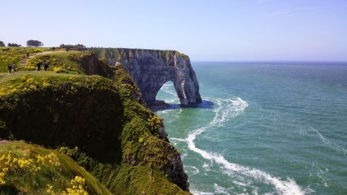 etretat mountain ocean