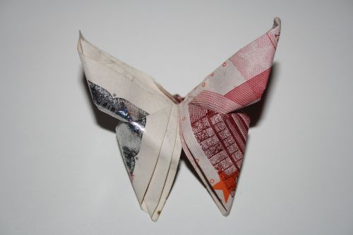 euroes banknote butterfly