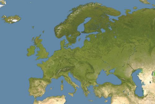 europe map satellite image geographical location