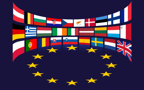 european union flags stars