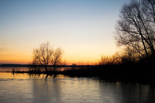 evening ice lake