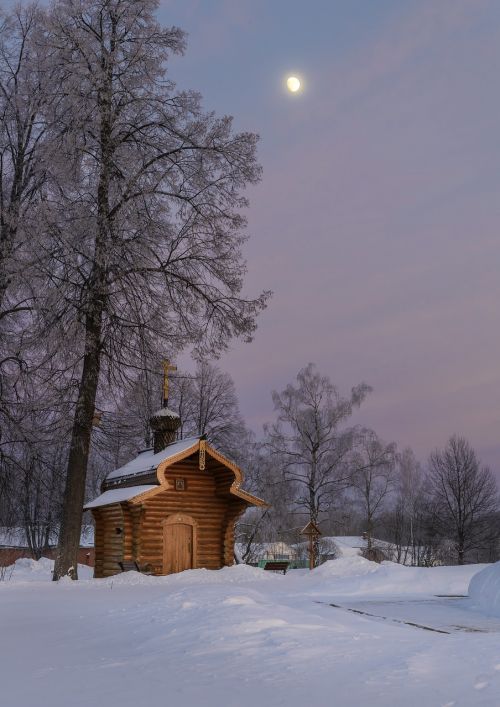 evening winter landscape