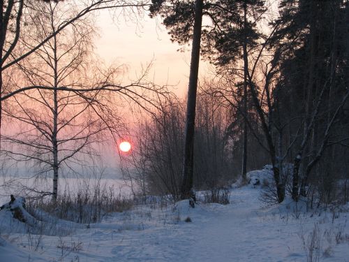 evening winter sunset