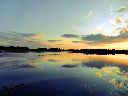 evening sunset lake
