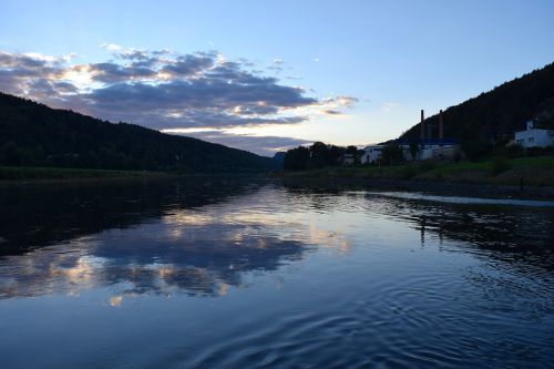 evening elbe twilight