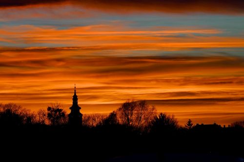 evening light silhouette sunset