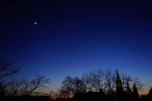 evening sky night moon