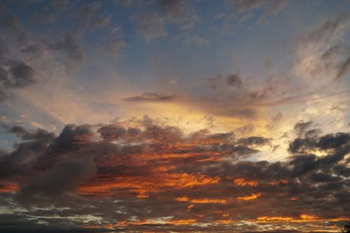 evening sky clouds afterglow