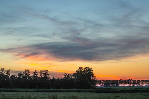 evening sky  colors  sun