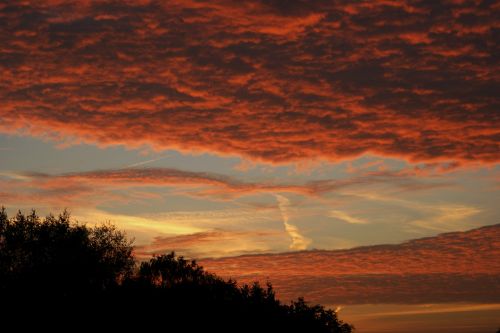 evening sky red nature