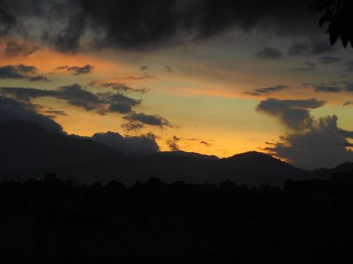 evening sky clouds lighting