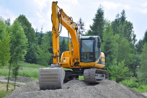 excavator road works heavy equipment