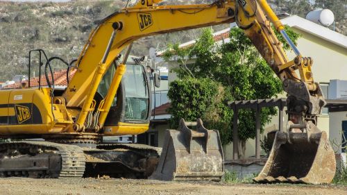 excavator heavy machine yellow