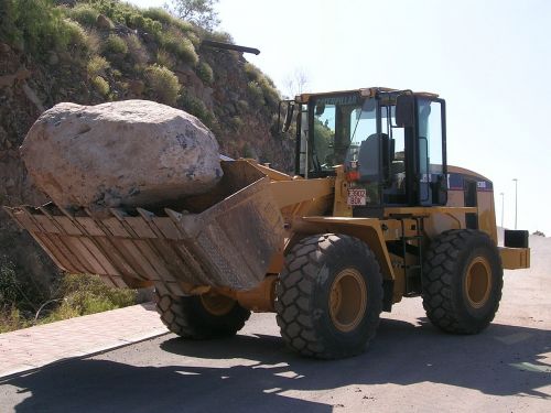 excavator stone rock