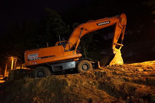excavators heavy equipment fork lane