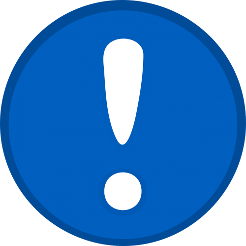 exclamation mark round blue