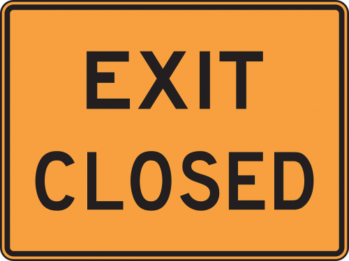 exit closed sign