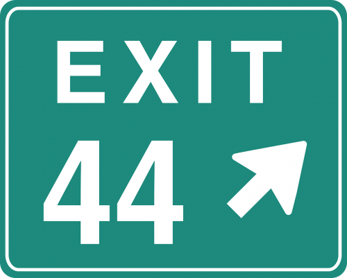 exit 44 sign