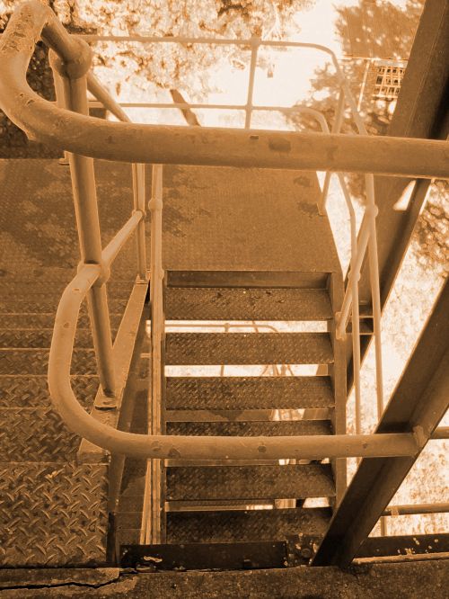 Exterior Stairs In Sepia