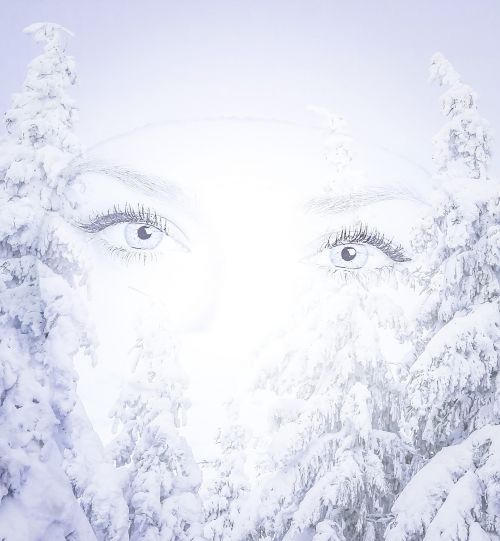 eyes woman winter