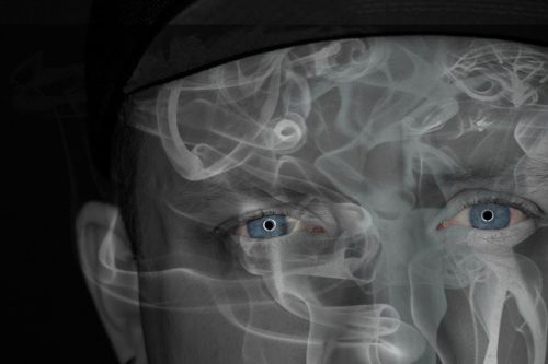 eyes smoke man