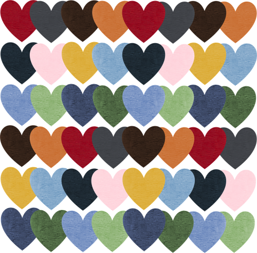 fabric leather hearts