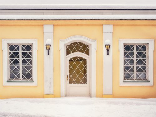 facade yellow door