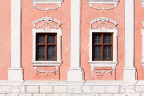 facade dusky pink window