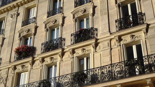 facade of building windows paris