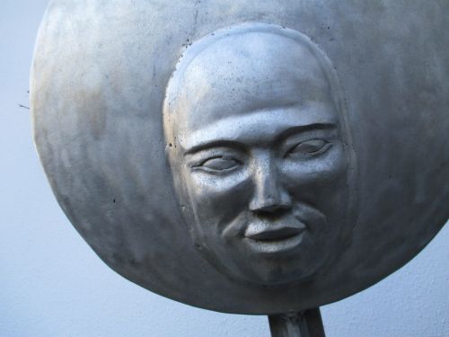 face metal sculpture