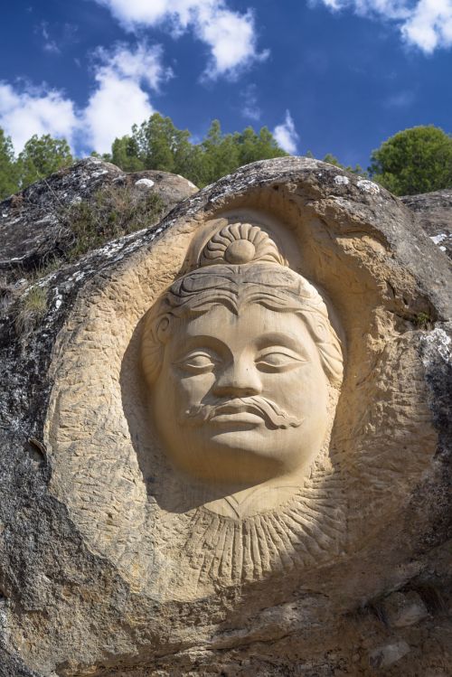 face sculpture stone
