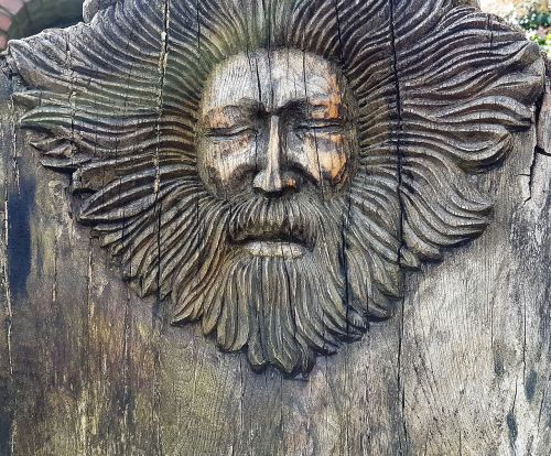 face wood carving man