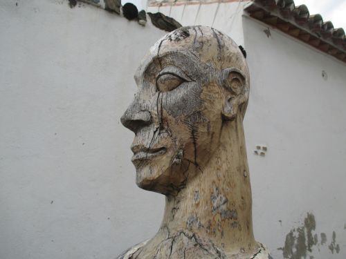 face sculpture wood face
