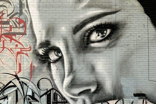 face woman  graffiti  grunge