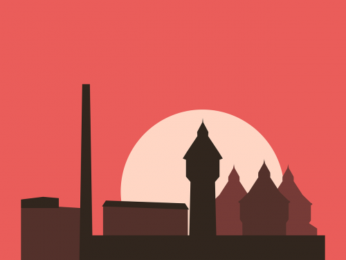 factory silhouette building
