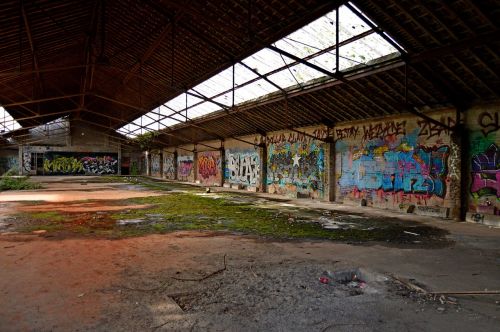 factory wall graffiti