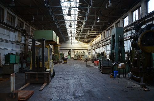 factory machines lights
