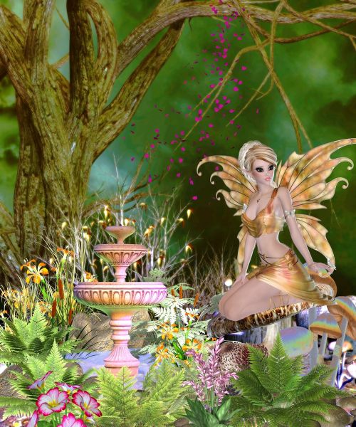 fairy beautiful water bowl fantasy