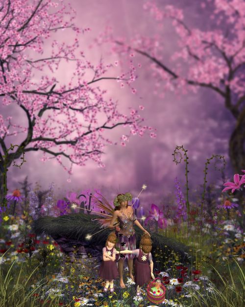 fairy tale spring purple day