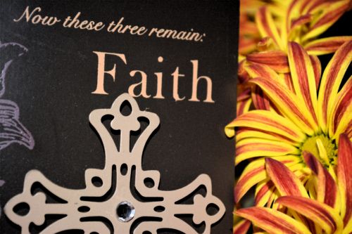 Faith Flower Mum Cross Christian