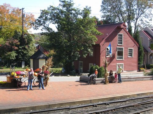 fall train station town